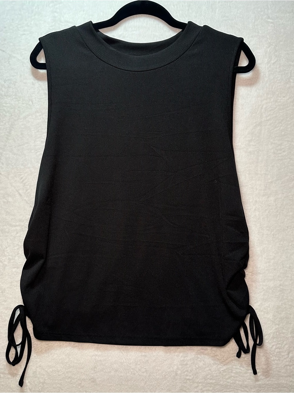 SHEIN Black Sleeveless Side-Tie Muscle Tee